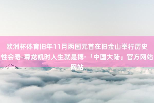 欧洲杯体育旧年11月两国元首在旧金山举行历史性会晤-尊龙凯时人生就是博·「中国大陆」官方网站
