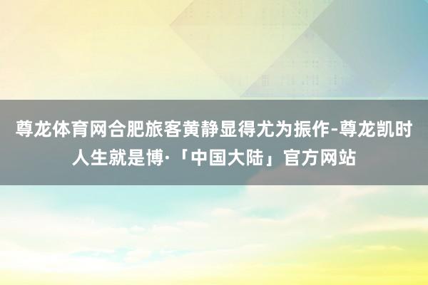 尊龙体育网合肥旅客黄静显得尤为振作-尊龙凯时人生就是博·「中国大陆」官方网站