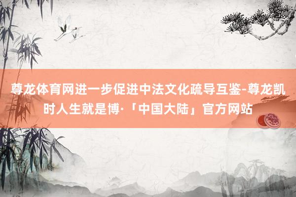 尊龙体育网进一步促进中法文化疏导互鉴-尊龙凯时人生就是博·「中国大陆」官方网站