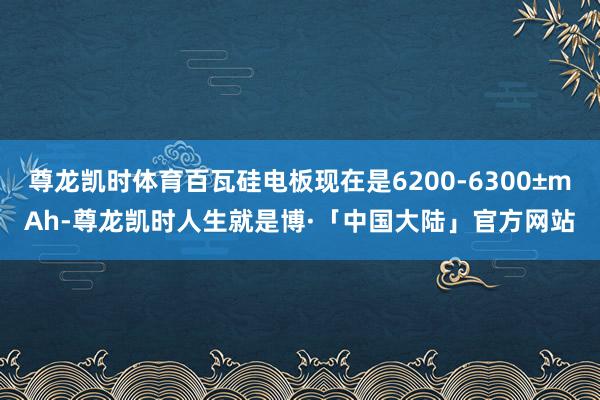 尊龙凯时体育百瓦硅电板现在是6200-6300±mAh-尊龙凯时人生就是博·「中国大陆」官方网站