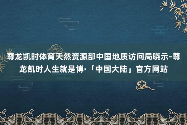 尊龙凯时体育天然资源部中国地质访问局晓示-尊龙凯时人生就是博·「中国大陆」官方网站
