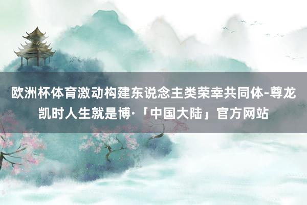 欧洲杯体育激动构建东说念主类荣幸共同体-尊龙凯时人生就是博·「中国大陆」官方网站