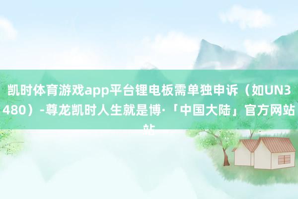 凯时体育游戏app平台锂电板需单独申诉（如UN3480）-尊龙凯时人生就是博·「中国大陆」官方网站